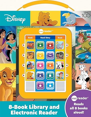 Disney Classic - Lion King, Finding Nemo, Aladdin and more! Electronic Me Reader Jr and 8 Look and Find Sound Book Library