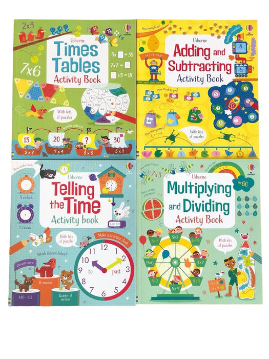 Usborne Maths Activity Collection 4 Books Set