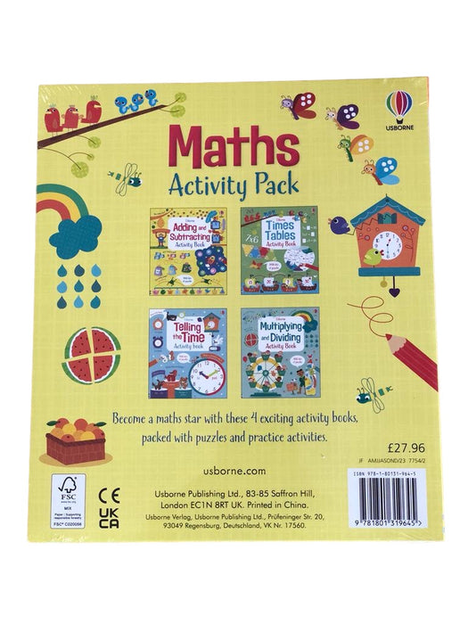 Usborne Maths Activity Collection 4 Books Set