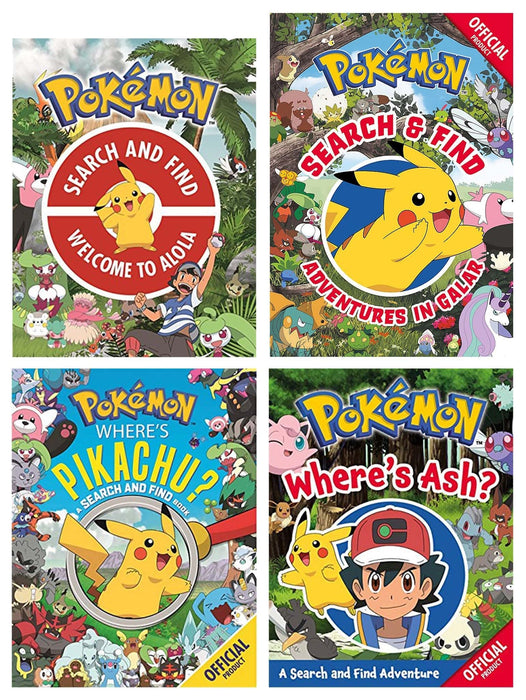 Pokémon Search and Find 4 Book Collection Set