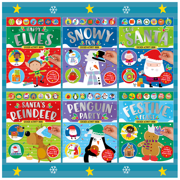 Christmas Festive Sticker Activities 6 Book Collection Set