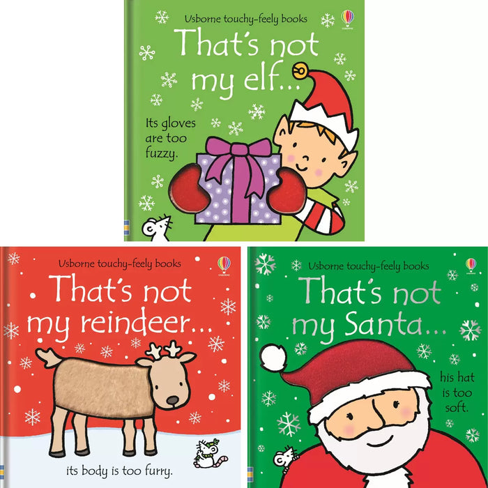 Usborne Touch-Feely That's Not My... Christmas 3 Book Collection Set inc Santa!