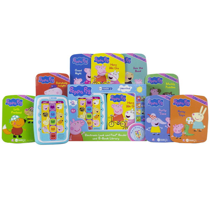 Peppa Pig Electronic Me Reader Jr and 8 Look and Find Sound Book Library