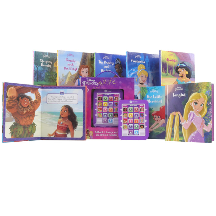 Disney Princess Moana, Cinderella, Rapunzel, and More! Electronic Me Reader Jr and 8 Look and Find Sound Book Library