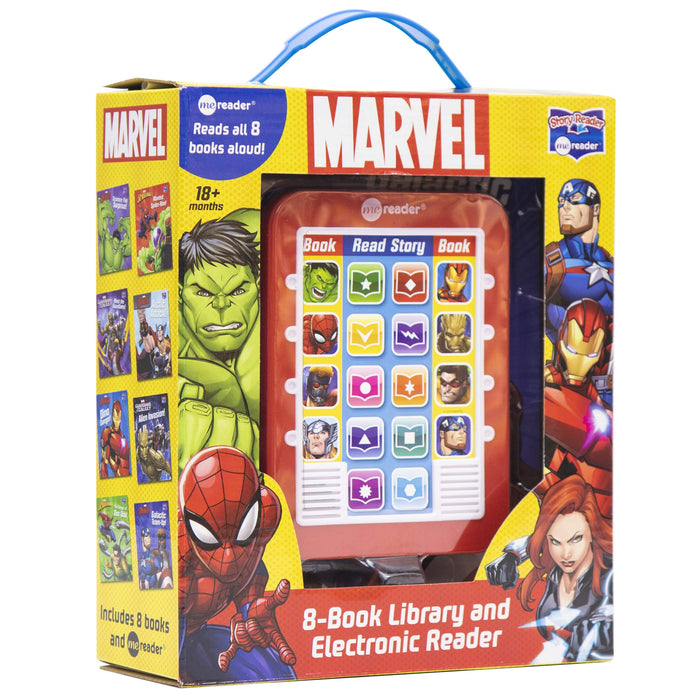 Marvel Super Heroes Spider-man, Avengers, Guardians, and More!  Electronic Me Reader Jr and 8 Look and Find Sound Book Library