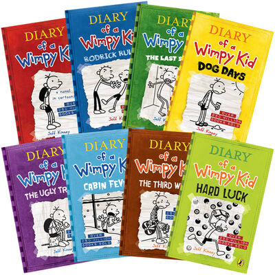 Diary of a Wimpy Kid 8 Book Collection Set by Jeff Kinney