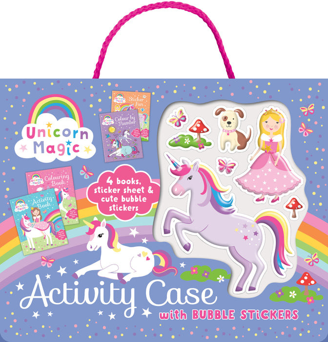 Unicorn Magic Sparkly Activity Case with Bubble Stickers
