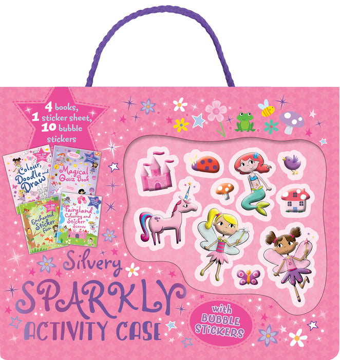 Silvery Sparkly Activity Case with Bubble Stickers