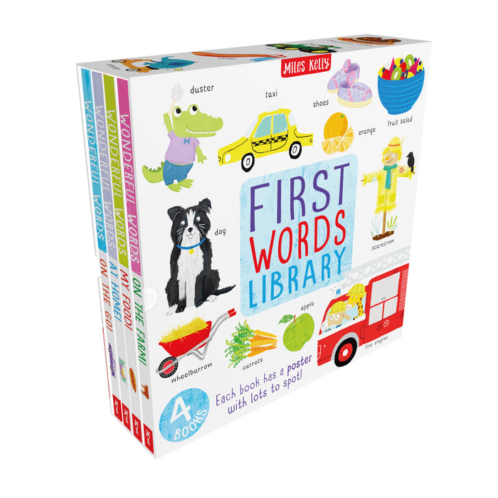 First Words Library 4 Book Collection Set By Miles Kelly