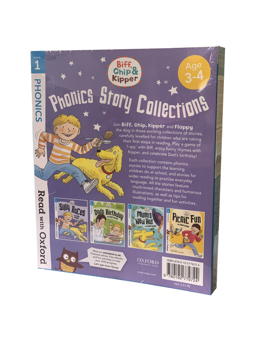 Read with Oxford Stage 1: Biff, Chip and Kipper 4 Phonics Book Collection Set