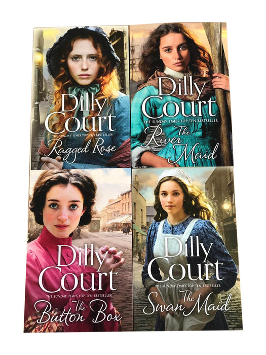 Dilly Court 4 Book Collection Set - Ragged Rose, River Maid, Button Box, Swan Maid