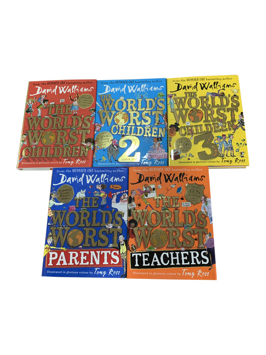 David Walliams: The World’s Worst Children, Parents & Teachers 5 Book Collection Set