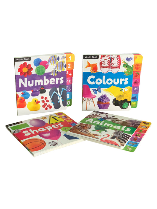 Early Learning What's That? Animals, Colours, Numbers & Shapes 4 Book Collection Set