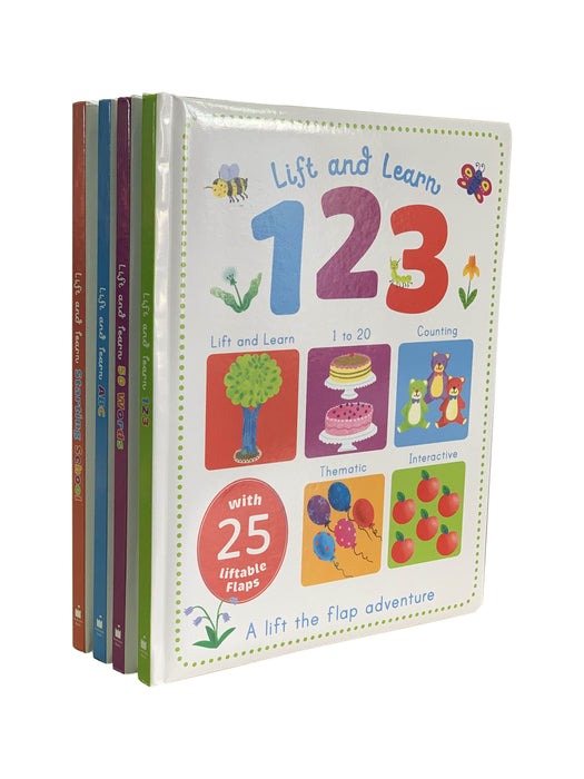 Early Learning Lift and Learn 123, ABC, Starting School & 50 Words 4 Book Collection Set