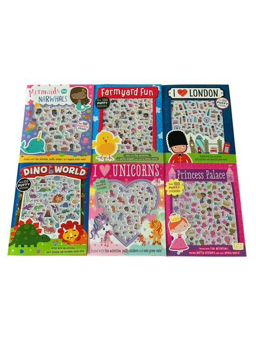 Fun & Learning Puffy Stickers - 6 Book Collection Set