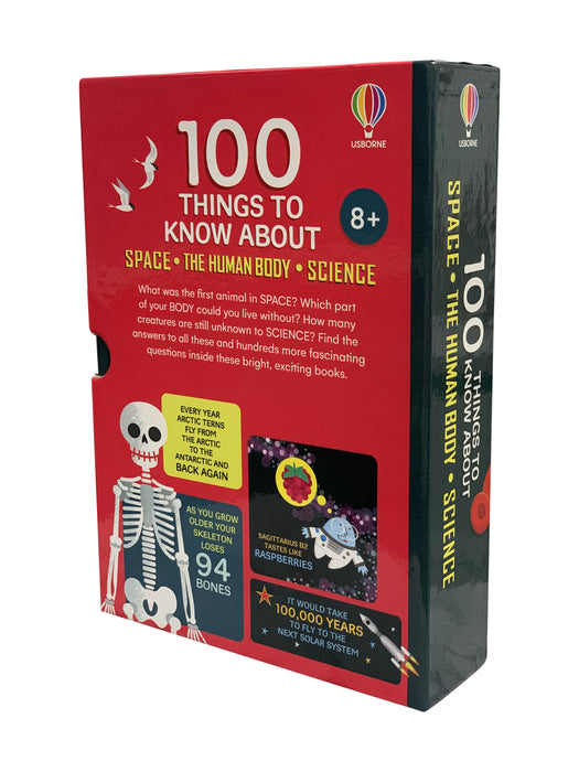 Usborne 100 Things to Know About; Space, Science and Human Body 3 Book Collection Set