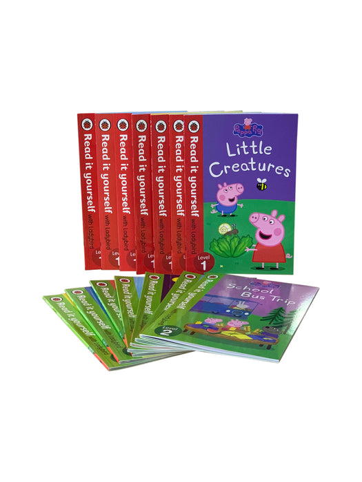 Early Learning Peppa Pig Read It Yourself 14 Books Level 1 & 2 Collection Set