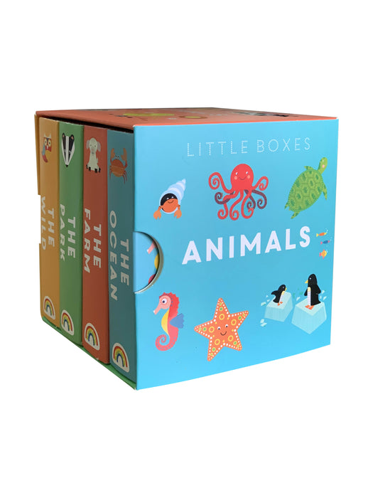 Little Boxes: Animals 4 Board Books Set By Fiona Powers