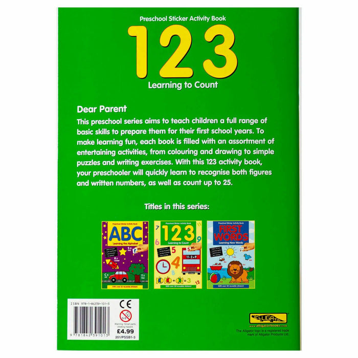 EYFS Sticker Activity Book 123 Learning - Pre-School Early Learning Home Education - Books4us