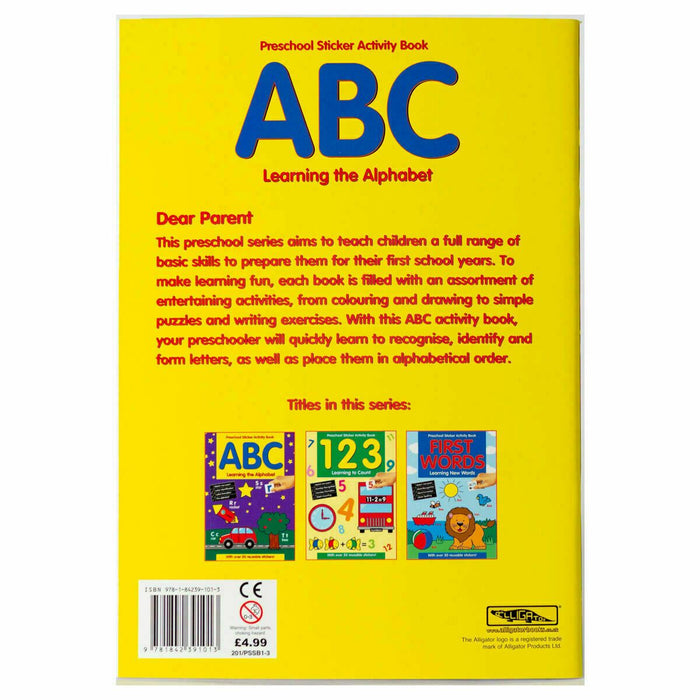 EYFS Sticker Activity Book Learning ABC Alphabet - Pre-School Home Education - Books4us