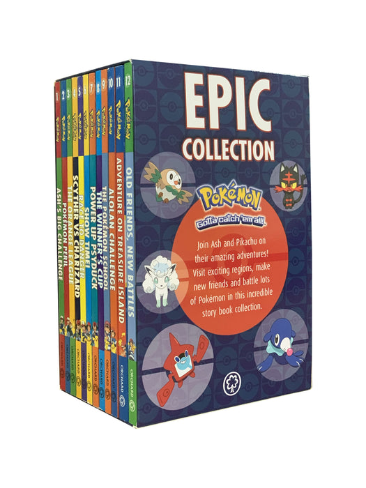 Pokemon Epic 12 Book Set Collection, Ash's Big Challenge